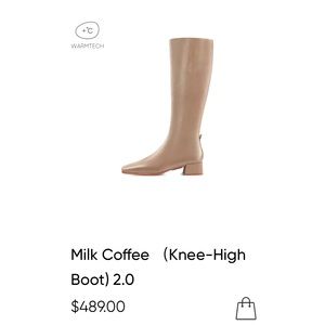 7or9 BOOT milk coffee KNEE HIGH women’s boot size 8 KHAKI 30mm height SHEEPSKIN